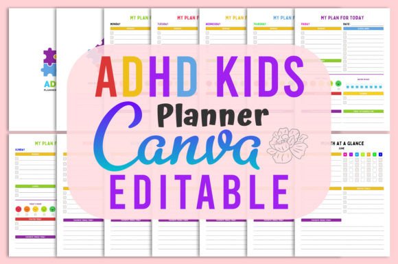 Download ADHD Canva Editable Planner for Kids KDP - Premium Resources
